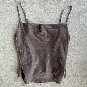 Banana Republic velvet cowl neck camisole brown NWT tank top